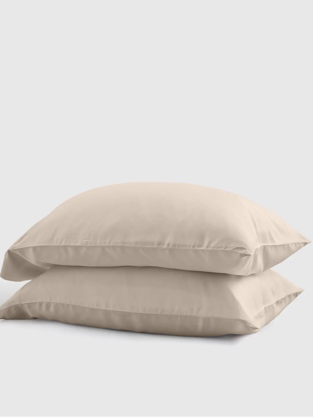 Bamboo Pillowcase Set Neutral Sand Soft Silky Standard Size Organic